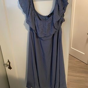 Blue off the shoulder dress